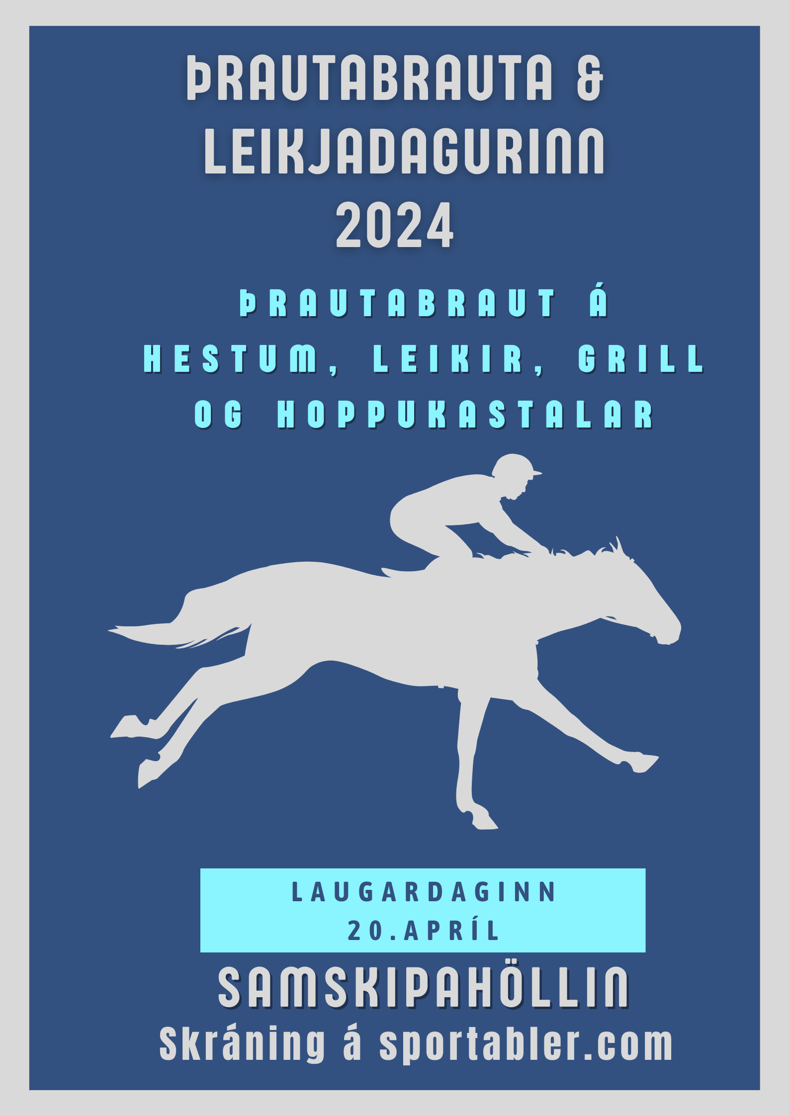 Blue Modern Horse Race Poster
